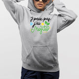 Sweat Capuche Adulte J'peux pas j'ai mojito Gris