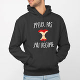 Sweat Capuche Adulte J'peux pas j'ai régime Noir