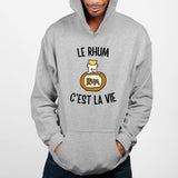 Sweat Capuche Adulte Le rhum c'est la vie Gris