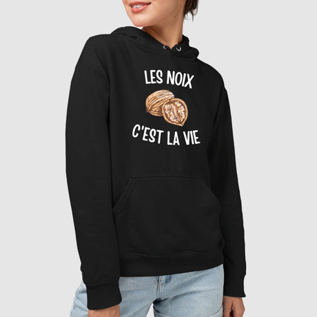 Sweat Capuche Adulte Les noix c'est la vie Noir