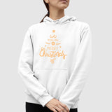 Sweat Capuche Adulte Merry Christmas Blanc