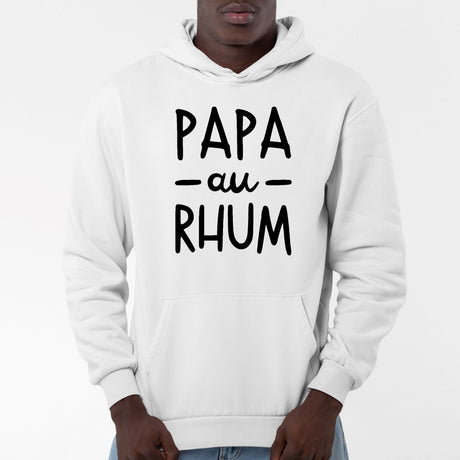 Sweat Capuche Adulte Papa au rhum Blanc