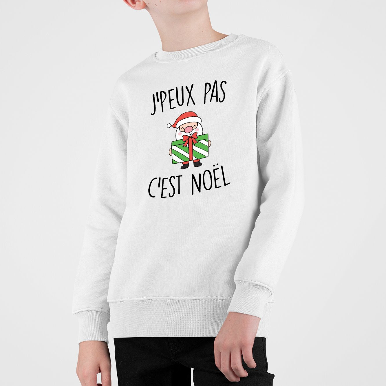 Sweat Enfant J'peux pas c'est Noël Blanc