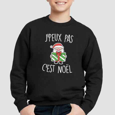 Sweat Enfant J'peux pas c'est Noël Noir