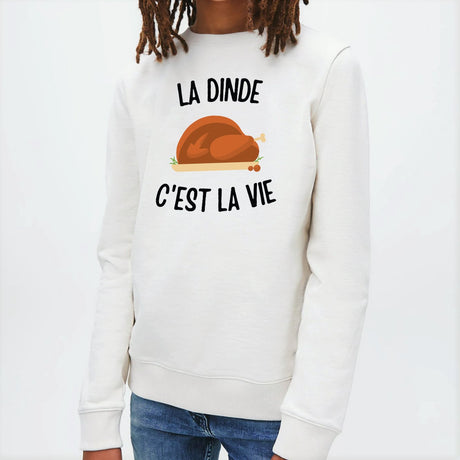 Sweat Enfant La dinde c'est la vie Blanc