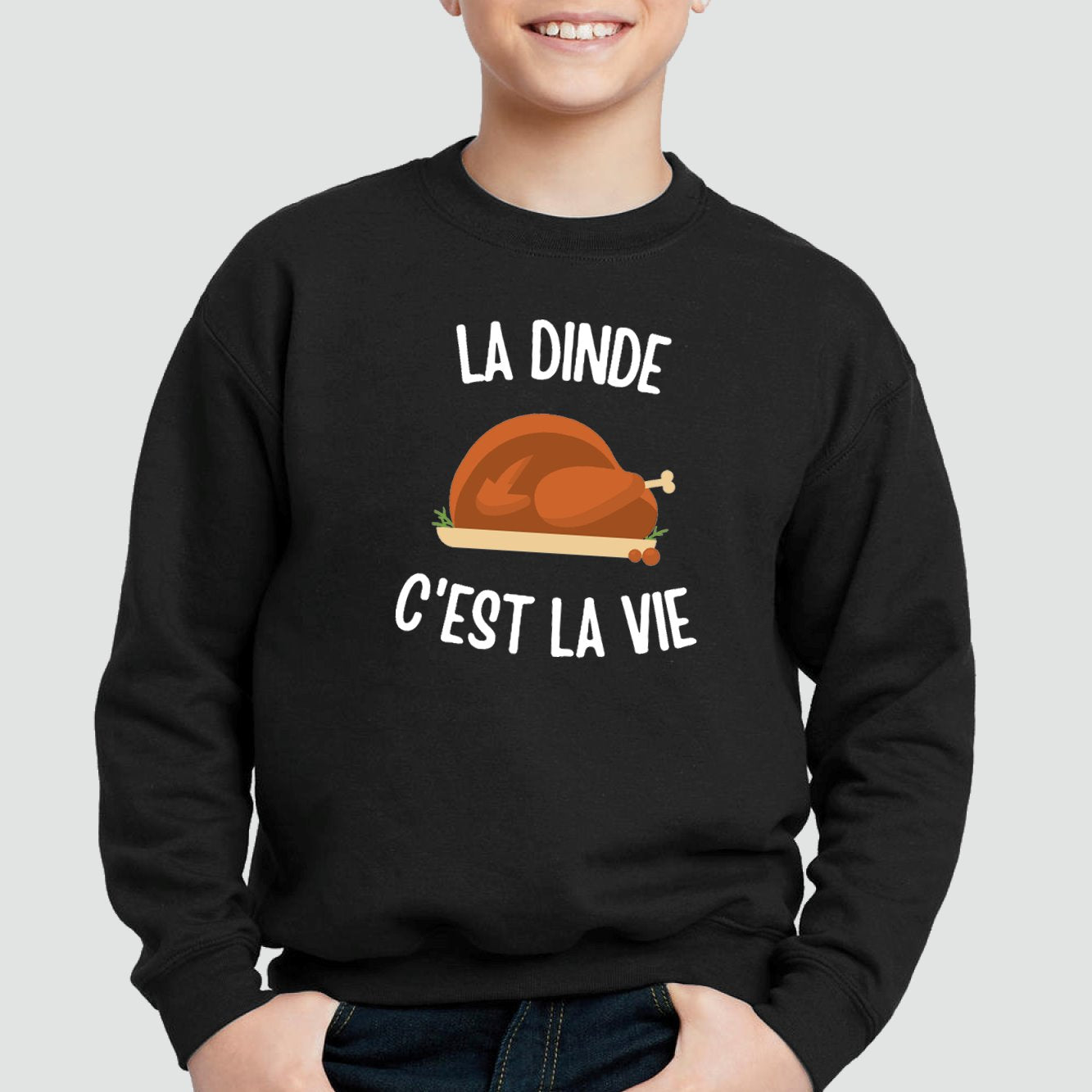 Sweat Enfant La dinde c'est la vie Noir