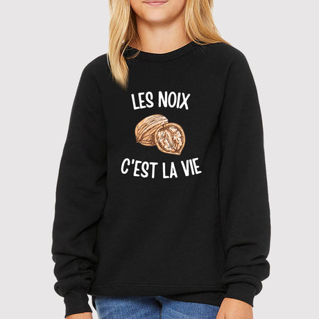 Sweat Enfant Les noix c'est la vie Noir