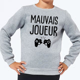 Sweat Enfant Mauvais joueur Gris