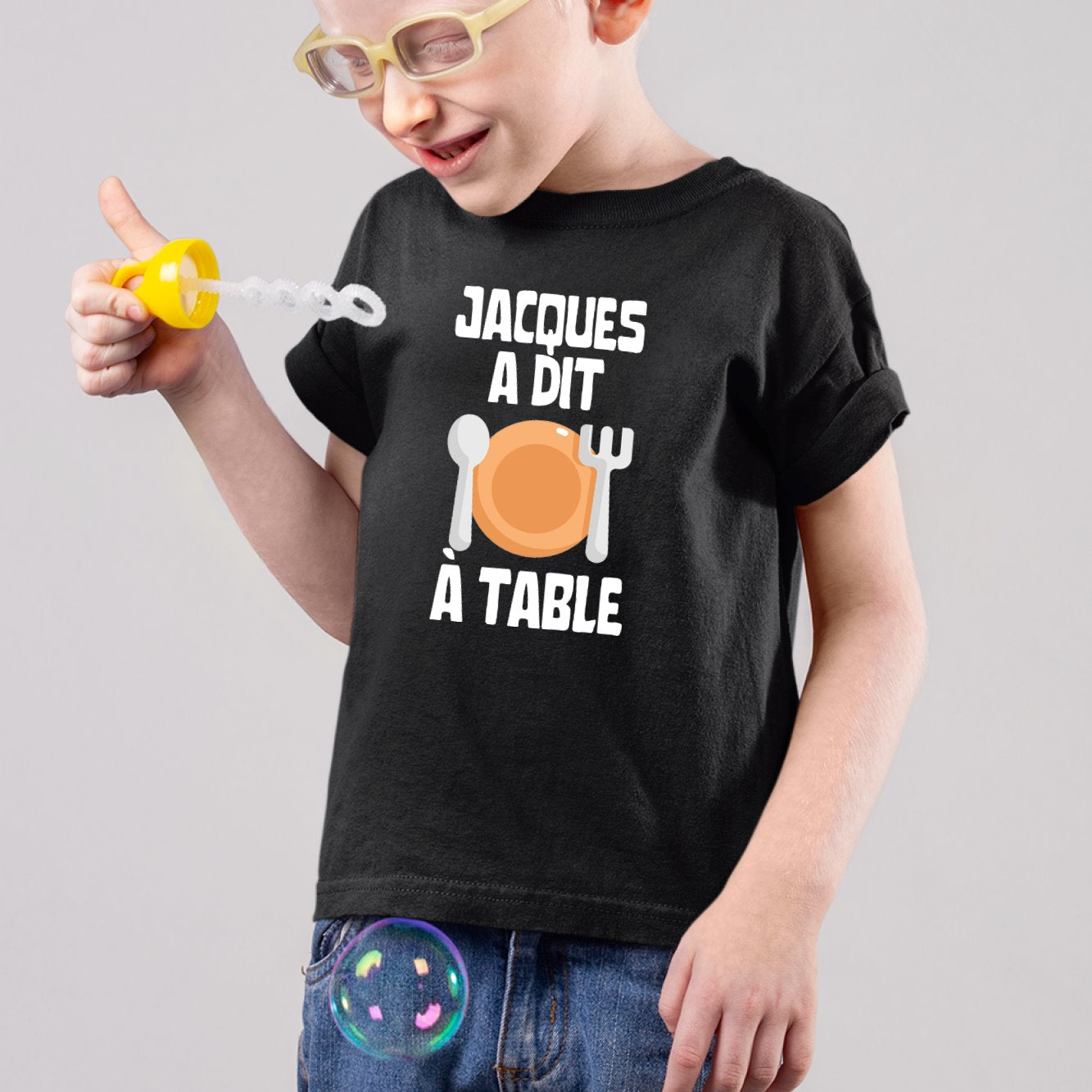 T-Shirt Enfant Jacques a dit à table Noir