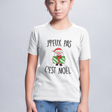 T-Shirt Enfant J'peux pas c'est Noël Blanc