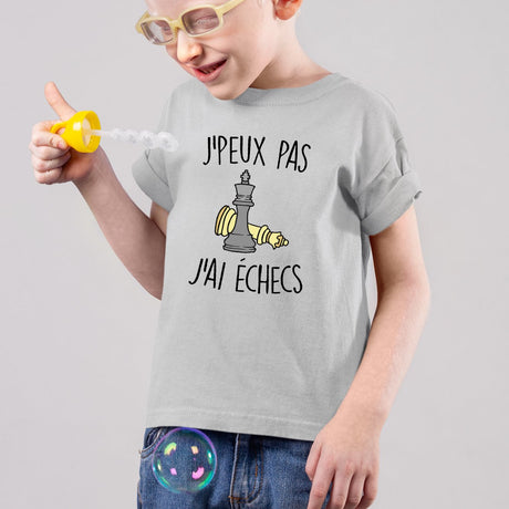 T-Shirt Enfant J'peux pas j'ai échecs Gris