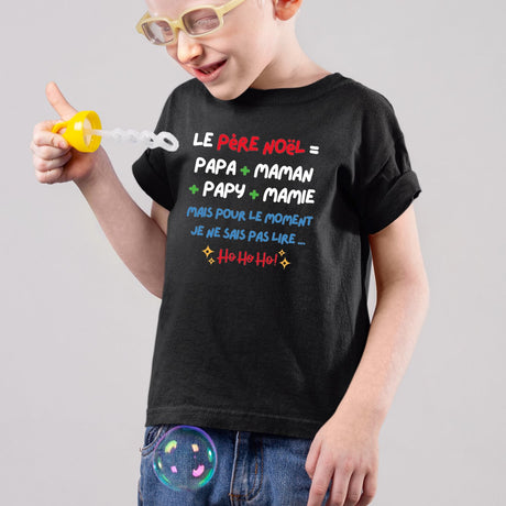 T-Shirt Enfant Le Père Noël c'est papa maman papy mamie Noir