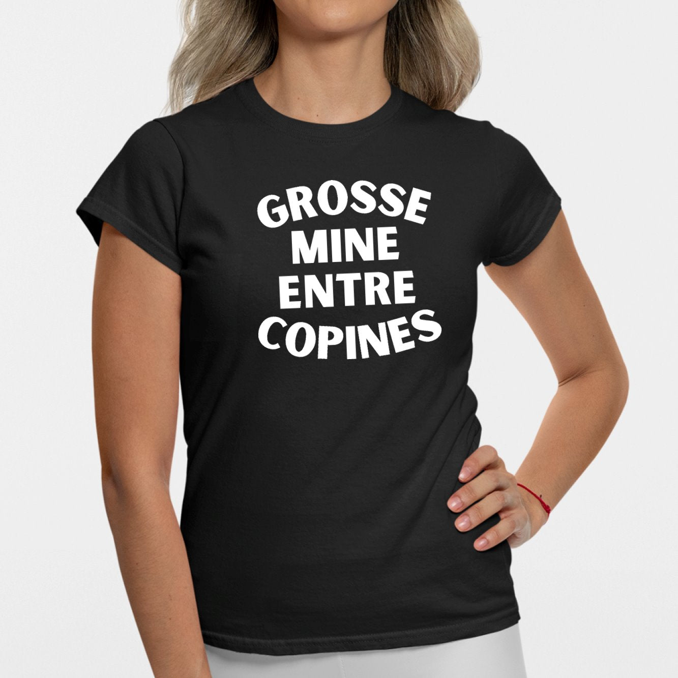 T-Shirt Femme Grosse mine entre copines Noir