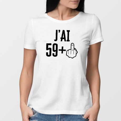 T-Shirt Femme J'ai 60 ans 59 + 1 Blanc