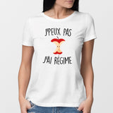 T-Shirt Femme J'peux pas j'ai régime Blanc