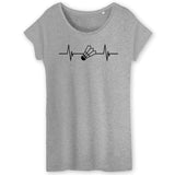 T-Shirt Femme Rythme cardiaque badminton 