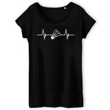 T-Shirt Femme Rythme cardiaque badminton 