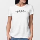 T-Shirt Femme Rythme cardiaque tennis Blanc