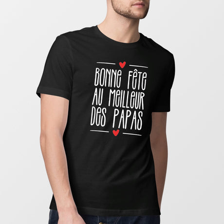 T-Shirt Homme Bonne fête au meilleur des papas Noir