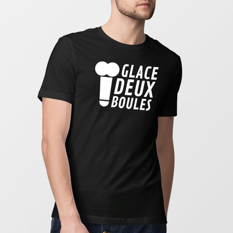 T-Shirt Homme Glace deux boules Noir