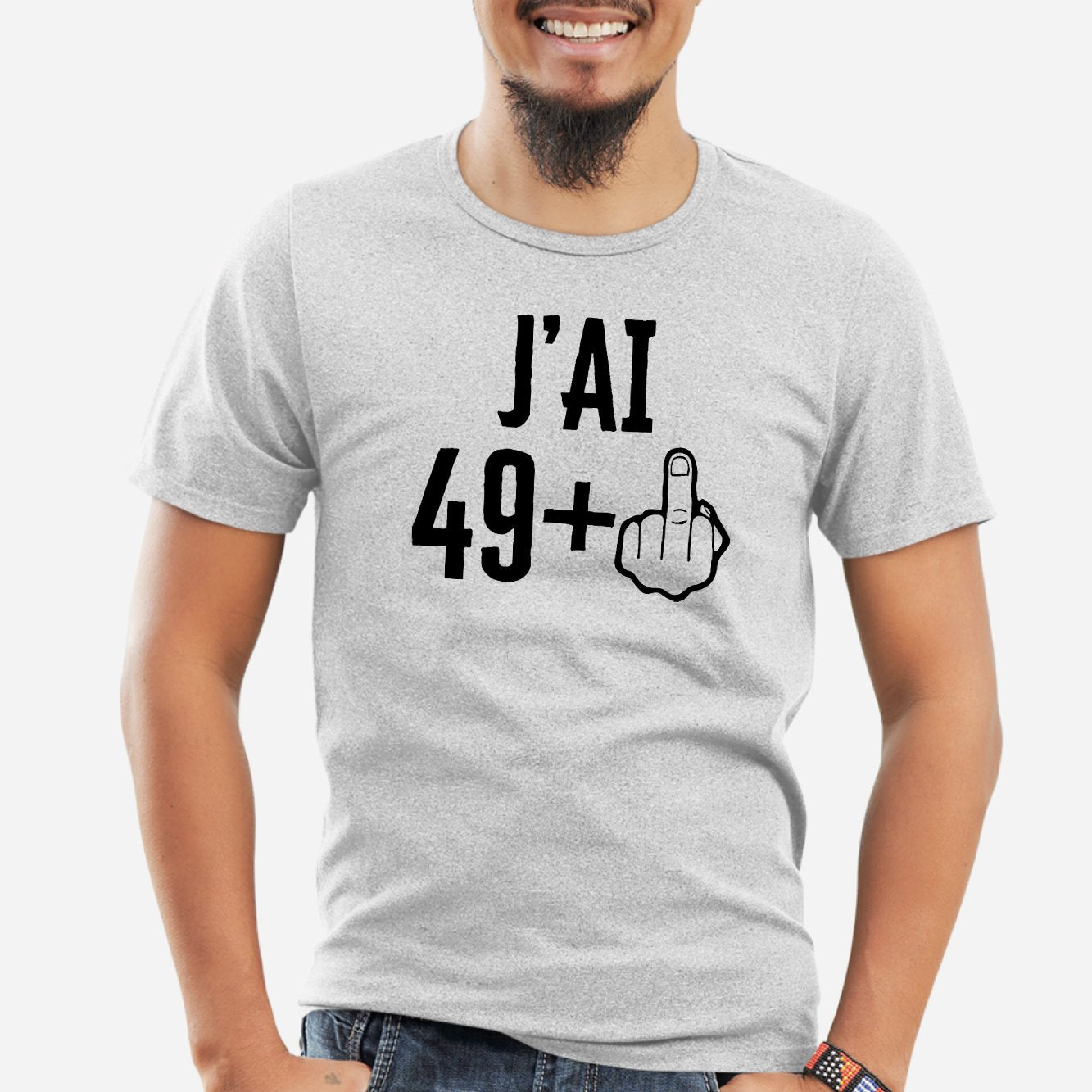 T-Shirt Homme J'ai 50 ans 49 + 1 Gris