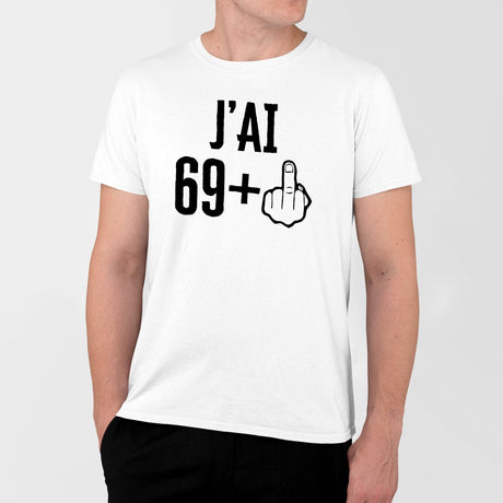 T-Shirt Homme J'ai 70 ans 69 + 1 Blanc