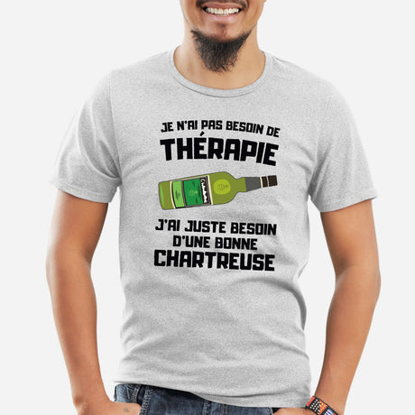 T-Shirt Homme Je n'ai pas besoin de thérapie juste d'une chartreuse Gris