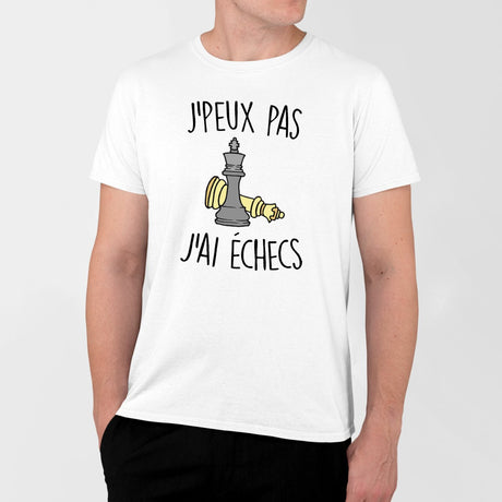 T-Shirt Homme J'peux pas j'ai échecs Blanc