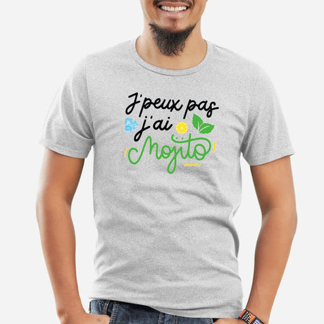 T-Shirt Homme J'peux pas j'ai mojito Gris