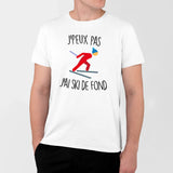 T-Shirt Homme J'peux pas j'ai ski de fond Blanc