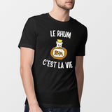 T-Shirt Homme Le rhum c'est la vie Noir