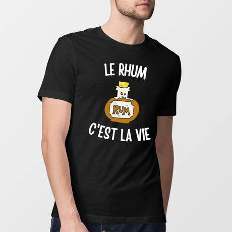 T-Shirt Homme Le rhum c'est la vie Noir