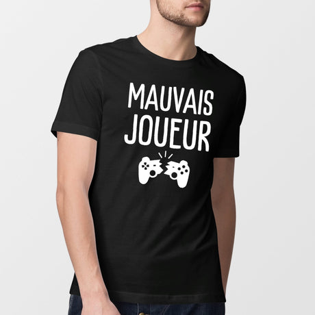 T-Shirt Homme Mauvais joueur Noir