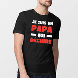 T-Shirt Homme Papa qui déchire Noir