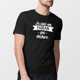 T-Shirt Homme Parrain qui déchire Noir