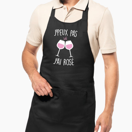 Tablier J'peux pas j'ai rosé Noir