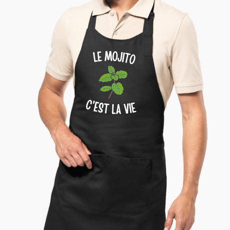 Tablier Le mojito c'est la vie Noir