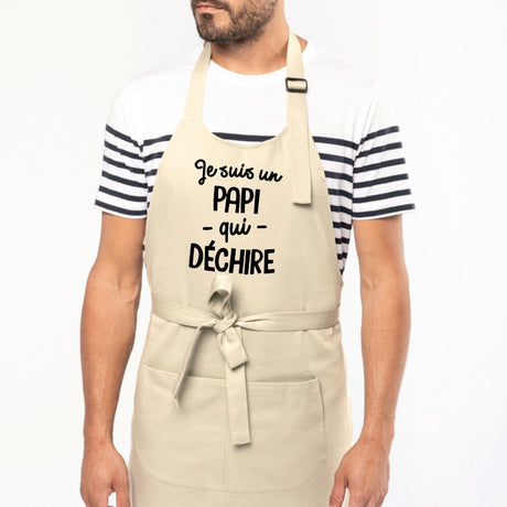 Tablier Papi qui déchire Beige