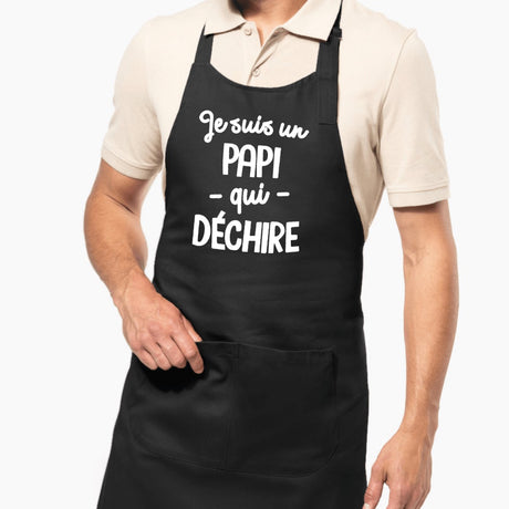 Tablier Papi qui déchire Noir