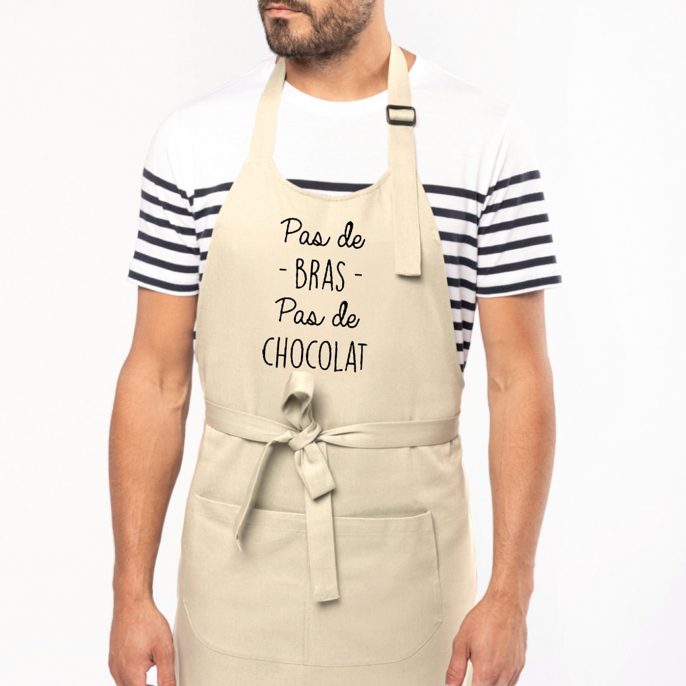 Tablier Pas de bras pas de chocolat Beige