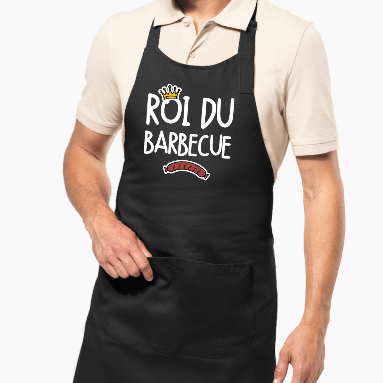 Tablier Roi du barbecue Noir