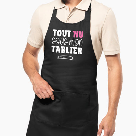 Tablier Tout nu sous mon tablier Noir