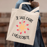 Tote bag Je sais faire l'hélicobite Beige