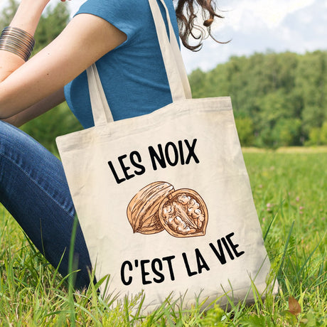 Tote bag Les noix c'est la vie Beige