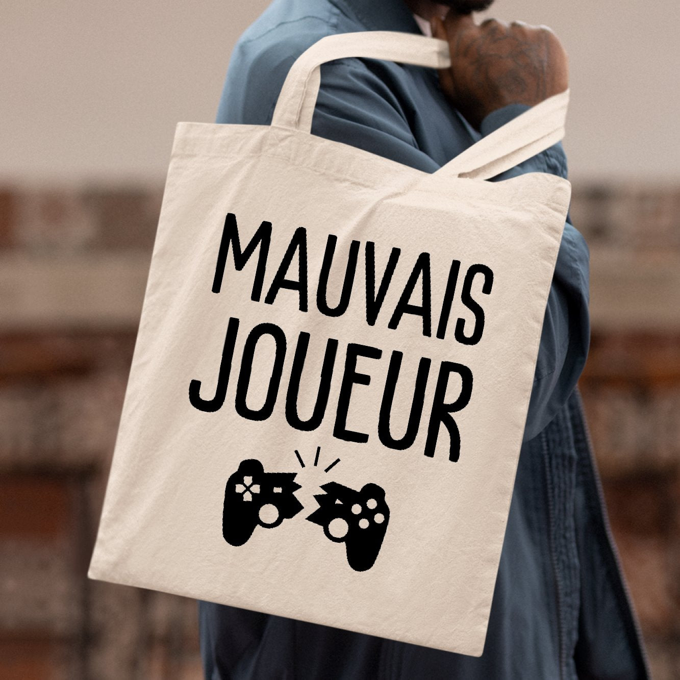 Tote bag Mauvais joueur Beige