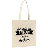 Tote bag Parrain qui déchire 