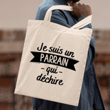 Tote bag Parrain qui déchire Beige