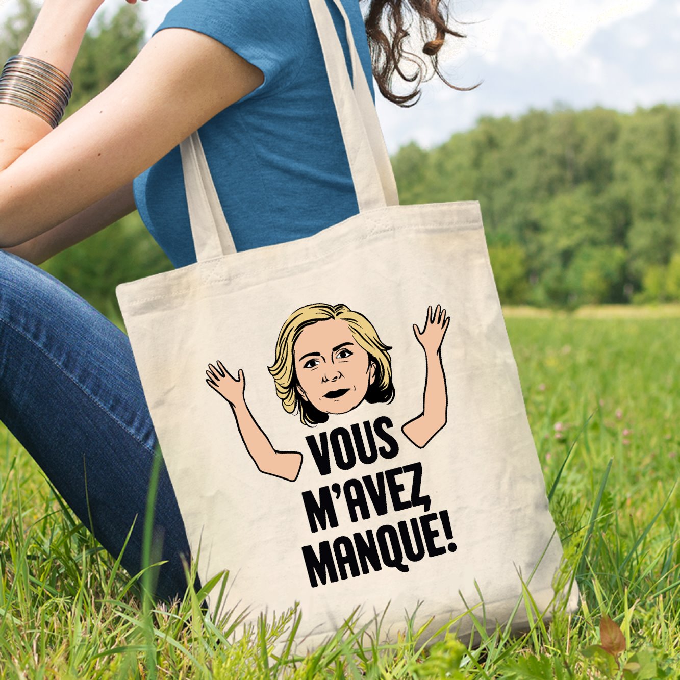 Tote bag Vous m'avez manqué Beige