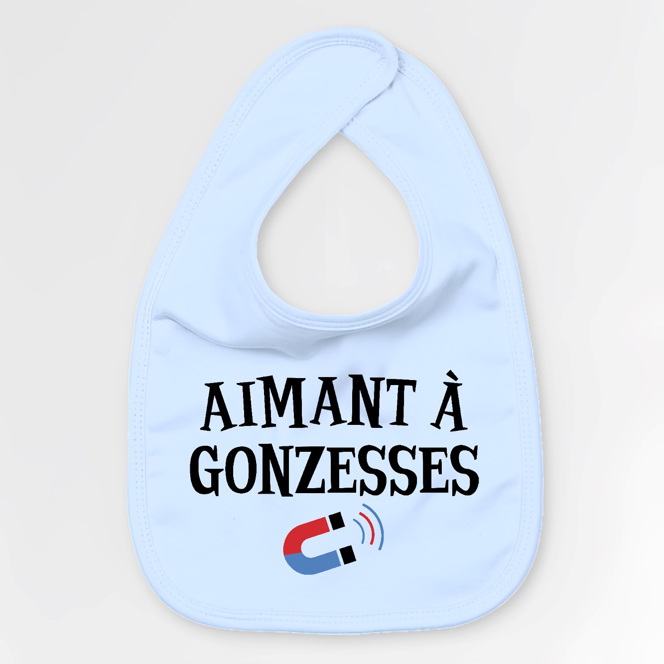 Bavoir Bébé Aimant à gonzesses Bleu