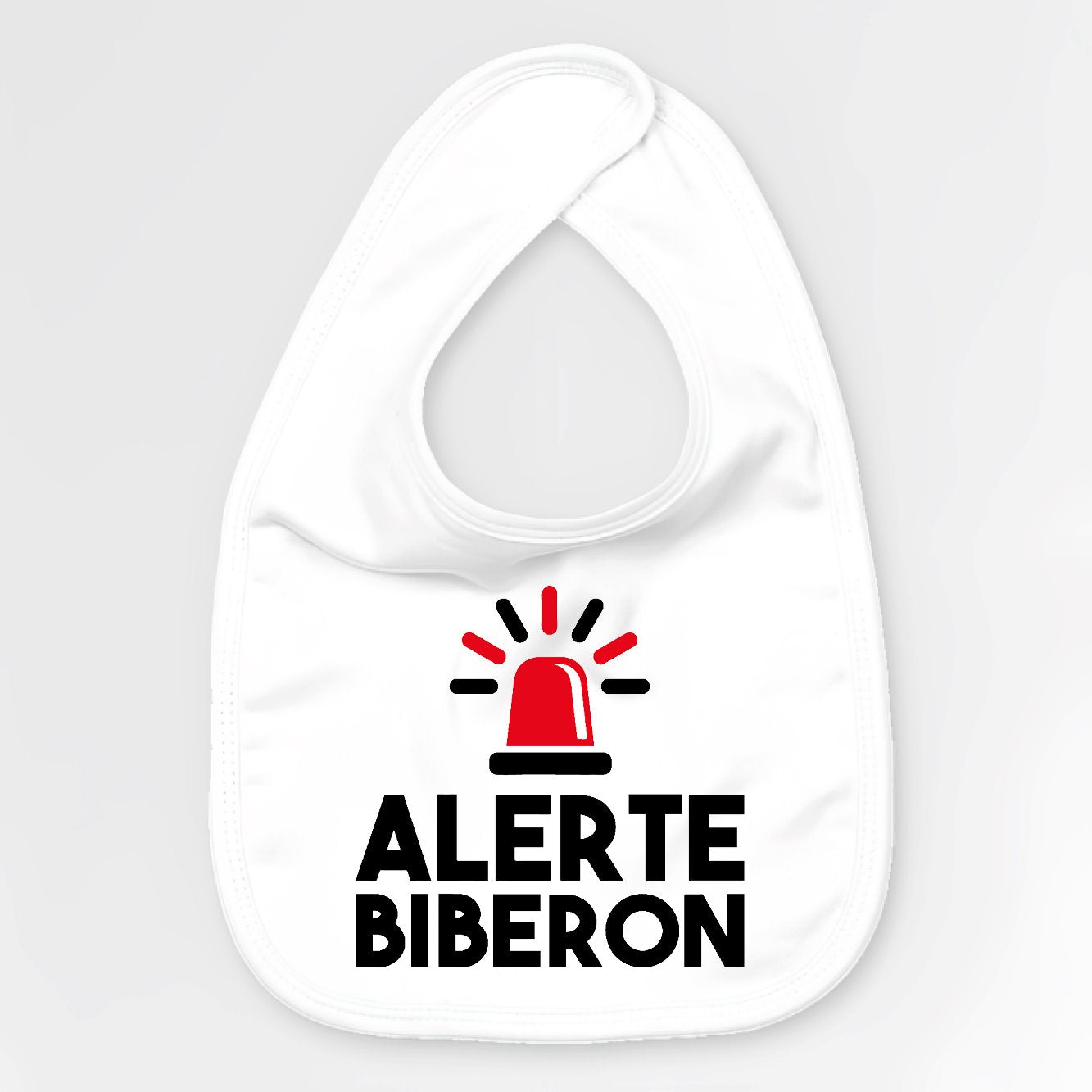 Bavoir Bébé Alerte biberon Blanc